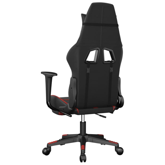 Scaun de gaming cu suport picioare, negru/roșu, piele ecologică - WALTI WALTI