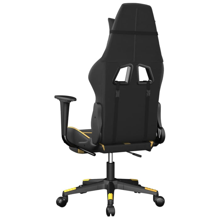 Scaun de gaming cu suport picioare negru/auriu, piele ecologică - WALTI WALTI