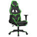 Scaun de gaming cu suport picioare negru/verde, piele ecologică - WALTI WALTI