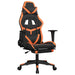 Scaun de gaming cu suport picioare, negru/oranj, piele eco - WALTI WALTI