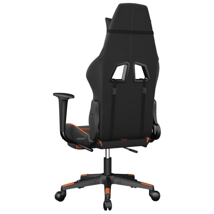 Scaun de gaming cu suport picioare, negru/oranj, piele eco - WALTI WALTI