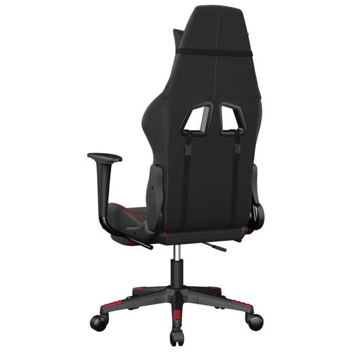 Scaun de gaming cu suport picioare, negru/roșu vin, piele eco - WALTI WALTI