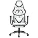Scaun de gaming cu suport picioare, alb/negru, piele ecologică - WALTI WALTI