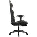 Scaun de gaming cu suport picioare, negru/camuflaj, piele eco - WALTI WALTI