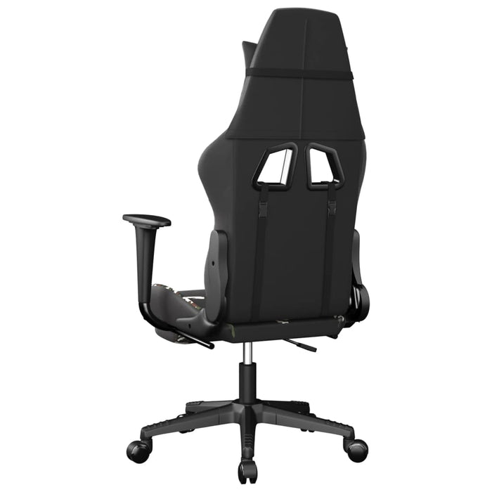 Scaun de gaming cu suport picioare, negru/camuflaj, piele eco - WALTI WALTI