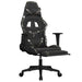 Scaun de gaming cu suport picioare, negru/camuflaj, piele eco - WALTI WALTI