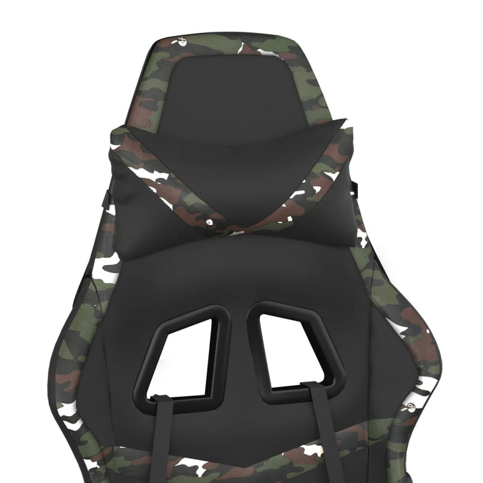 Scaun de gaming cu suport picioare, negru/camuflaj, piele eco - WALTI WALTI