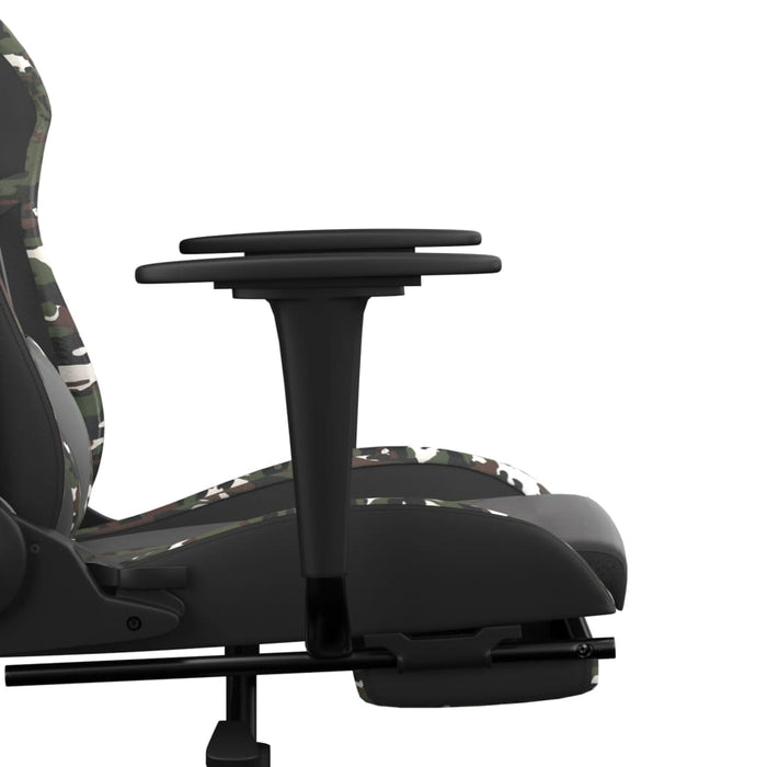 Scaun de gaming cu suport picioare, negru/camuflaj, piele eco - WALTI WALTI