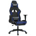 Scaun de gaming cu suport picioare, negru/albastru, piele eco - WALTI WALTI