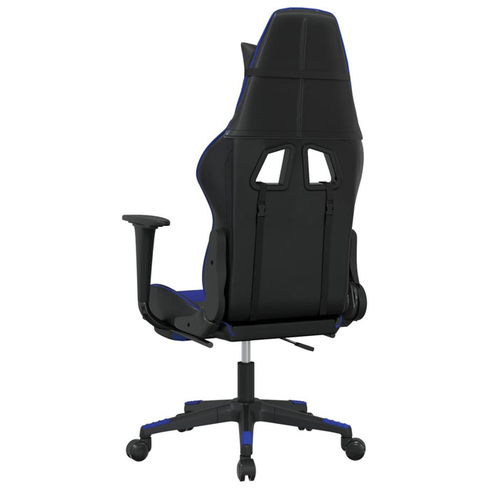 Scaun de gaming cu suport picioare, negru/albastru, piele eco - WALTI WALTI