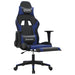 Scaun de gaming cu suport picioare, negru/albastru, piele eco - WALTI WALTI