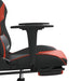 Scaun de gaming cu suport picioare, negru/roșu, piele ecologică - WALTI WALTI