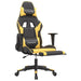 Scaun de gaming cu suport picioare negru/auriu, piele ecologică - WALTI WALTI