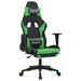 Scaun de gaming cu suport picioare negru/verde, piele ecologică - WALTI WALTI