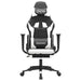 Scaun de gaming cu suport picioare, negru/alb, piele ecologică - WALTI WALTI