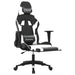 Scaun de gaming cu suport picioare, negru/alb, piele ecologică - WALTI WALTI