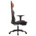 Scaun de gaming cu suport picioare, negru/oranj, piele eco - WALTI WALTI