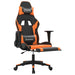 Scaun de gaming cu suport picioare, negru/oranj, piele eco - WALTI WALTI