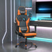 Scaun de gaming cu suport picioare, negru/oranj, piele eco - WALTI WALTI