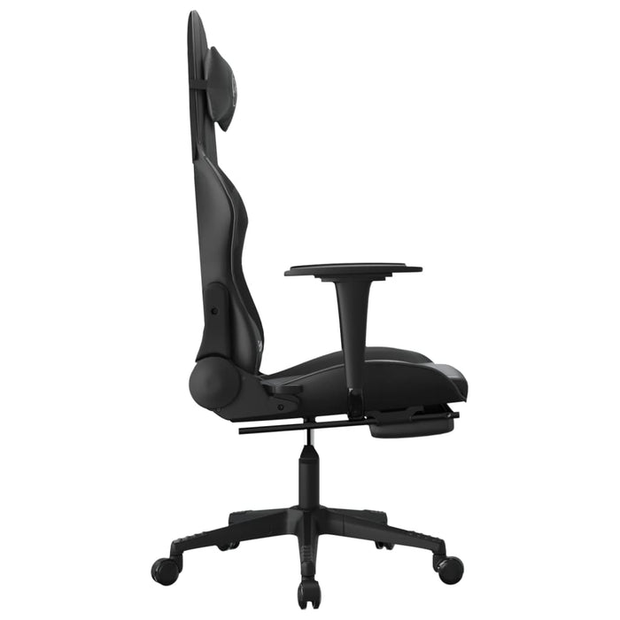 Scaun de gaming cu suport picioare, negru, piele ecologică - WALTI WALTI