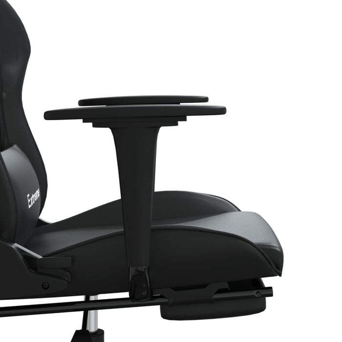 Scaun de gaming cu suport picioare, negru, piele ecologică - WALTI WALTI