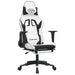 Scaun de gaming cu suport picioare, alb/negru, piele ecologică - WALTI WALTI