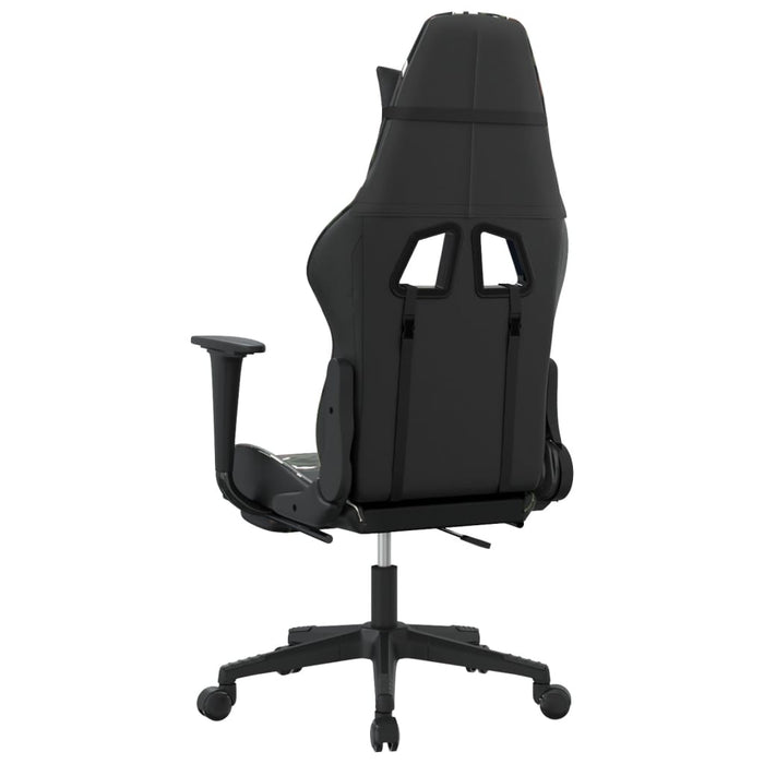Scaun de gaming cu suport picioare, negru/camuflaj, piele eco - WALTI WALTI