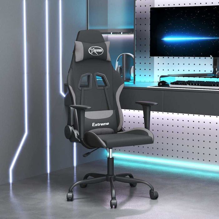 Scaun de jocuri, negru și gri deschis, textil WALTI