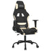 Scaun de gaming cu suport picioare, negru și crem, textil - WALTI WALTI