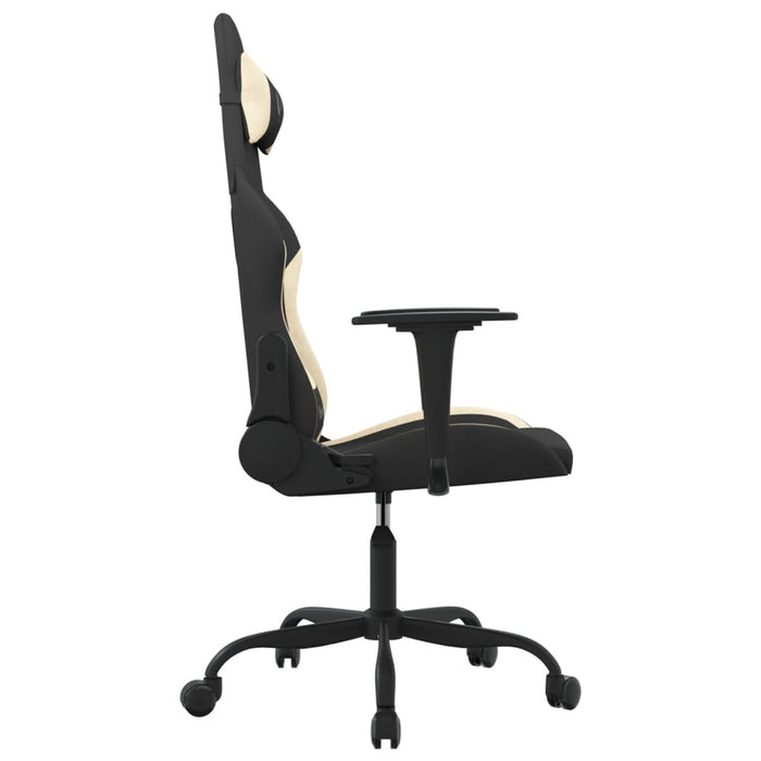 Scaun de gaming cu suport picioare, negru și crem, textil - WALTI WALTI