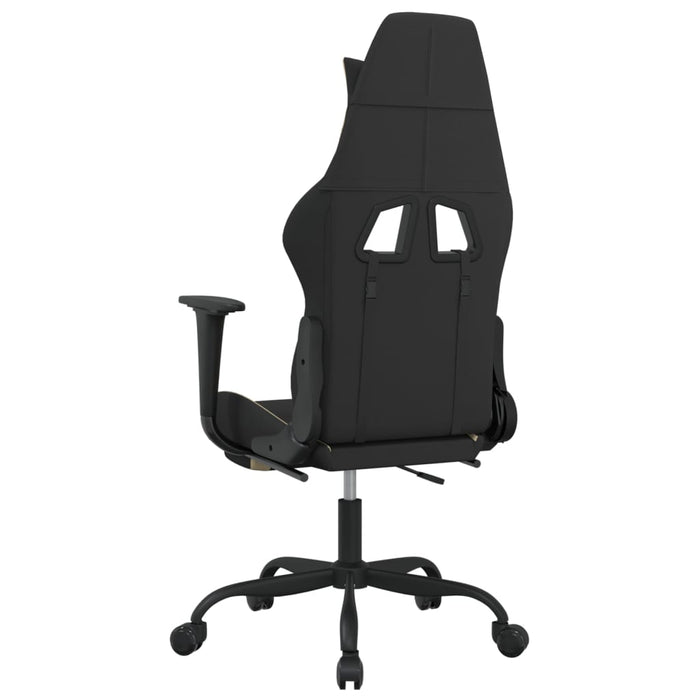 Scaun de gaming cu suport picioare, negru și crem, textil - WALTI WALTI