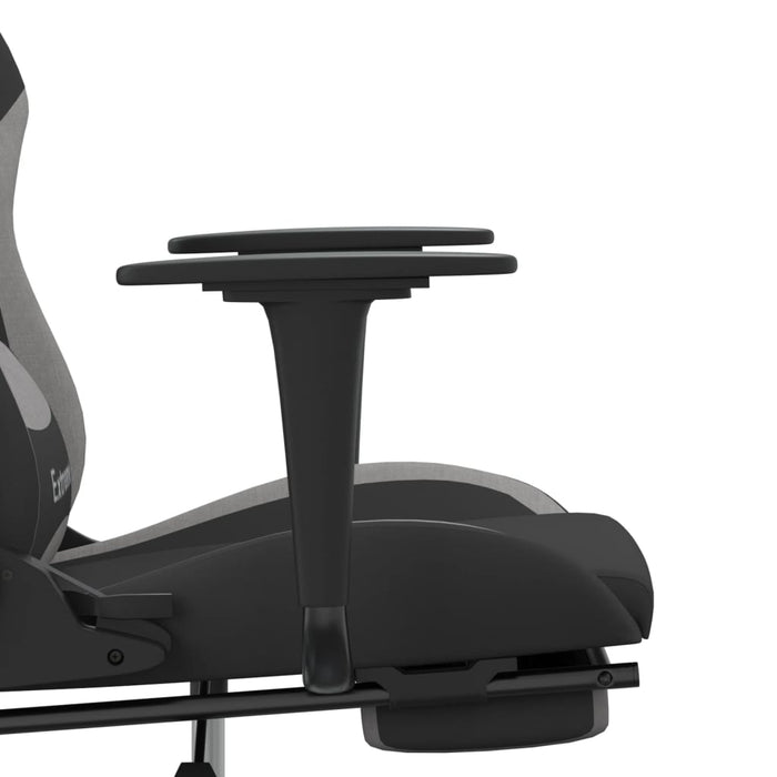 Scaun de gaming cu suport picioare, negru/gri deschis, textil - WALTI WALTI