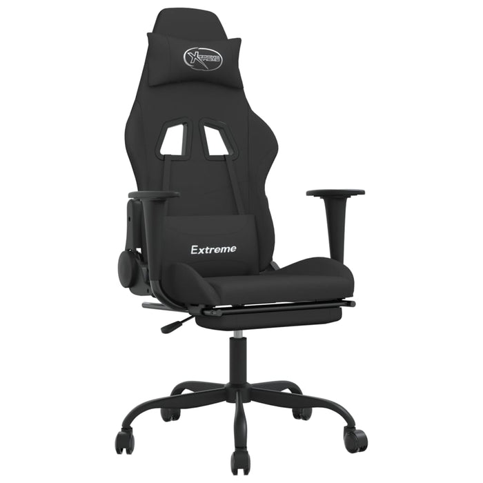 Scaun de gaming cu suport picioare, negru, textil - WALTI WALTI