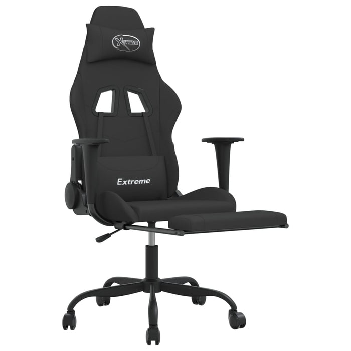 Scaun de gaming cu suport picioare, negru, textil - WALTI WALTI
