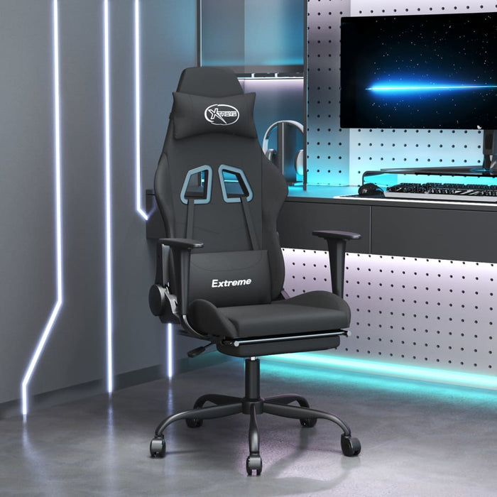 Scaun de gaming cu suport picioare, negru, textil - WALTI WALTI
