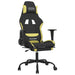 Scaun de gaming cu suport picioare, negru/verde deschis, textil - WALTI WALTI
