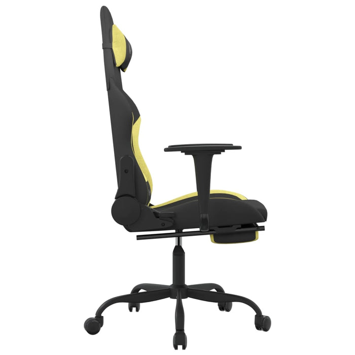 Scaun de gaming cu suport picioare, negru/verde deschis, textil - WALTI WALTI