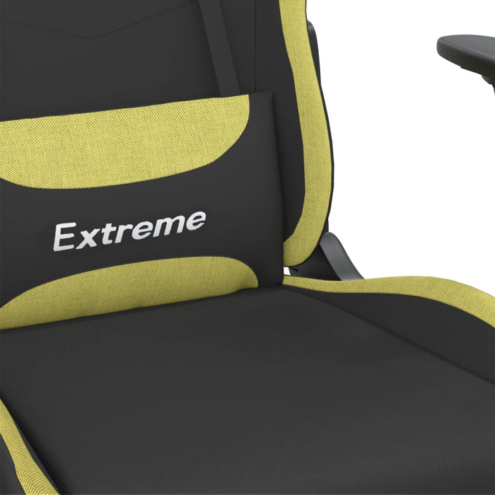 Scaun de gaming cu suport picioare, negru/verde deschis, textil - WALTI WALTI