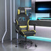 Scaun de gaming cu suport picioare, negru/verde deschis, textil - WALTI WALTI
