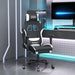 Scaun de gaming cu suport picioare, negru și alb, textil - WALTI WALTI