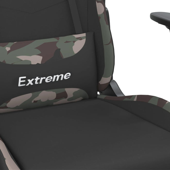 Scaun de gaming cu suport picioare, negru și camuflaj, textil - WALTI WALTI