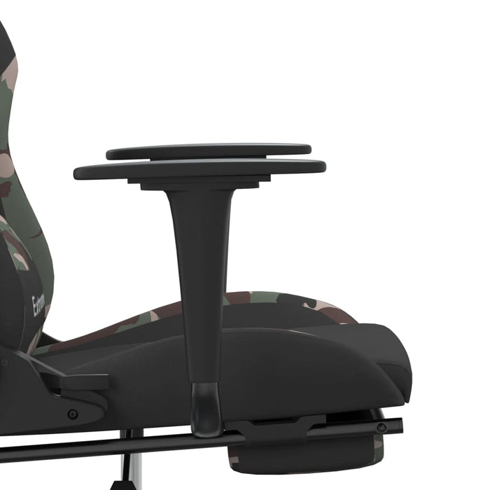 Scaun de gaming cu suport picioare, negru și camuflaj, textil - WALTI WALTI