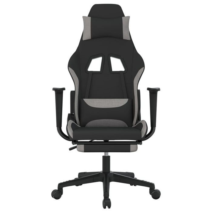 Scaun de gaming cu suport picioare, negru/gri deschis, textil - WALTI WALTI