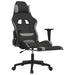 Scaun de gaming cu suport picioare, negru/gri deschis, textil - WALTI WALTI