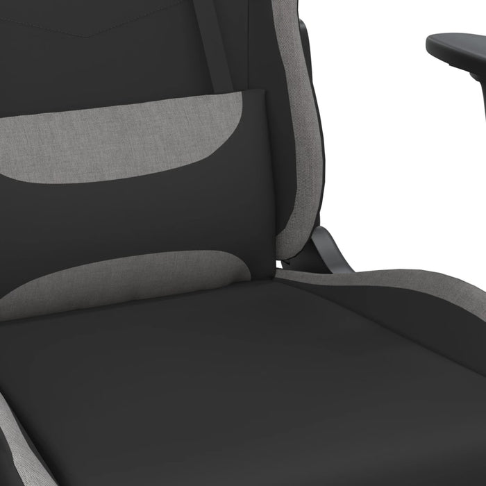 Scaun de gaming cu suport picioare, negru/gri deschis, textil - WALTI WALTI