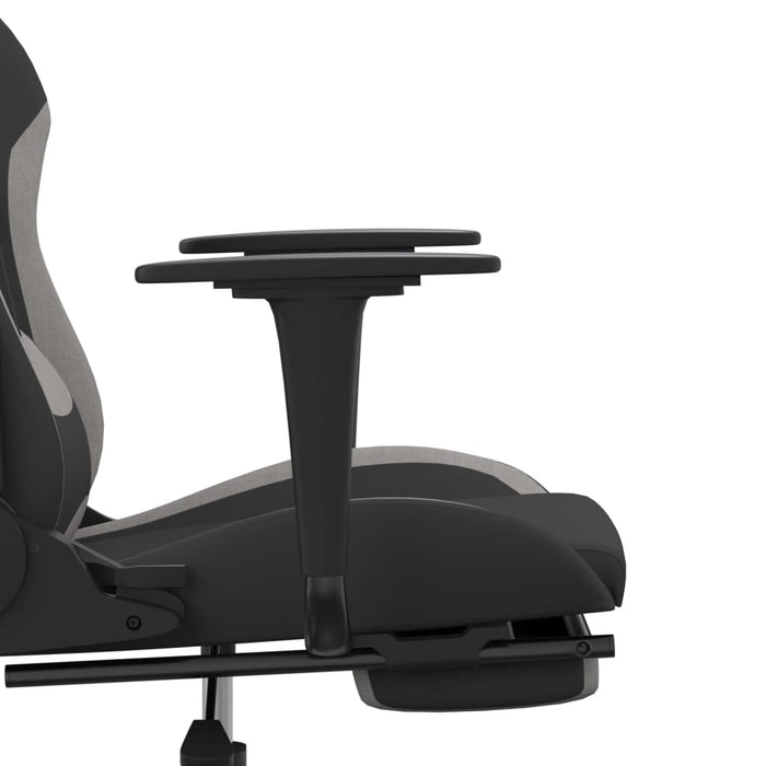 Scaun de gaming cu suport picioare, negru/gri deschis, textil - WALTI WALTI