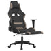 Scaun de gaming cu taburet, negru și gri taupe, textil - WALTI WALTI