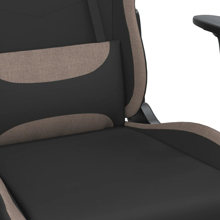 Scaun de gaming cu taburet, negru și gri taupe, textil - WALTI WALTI