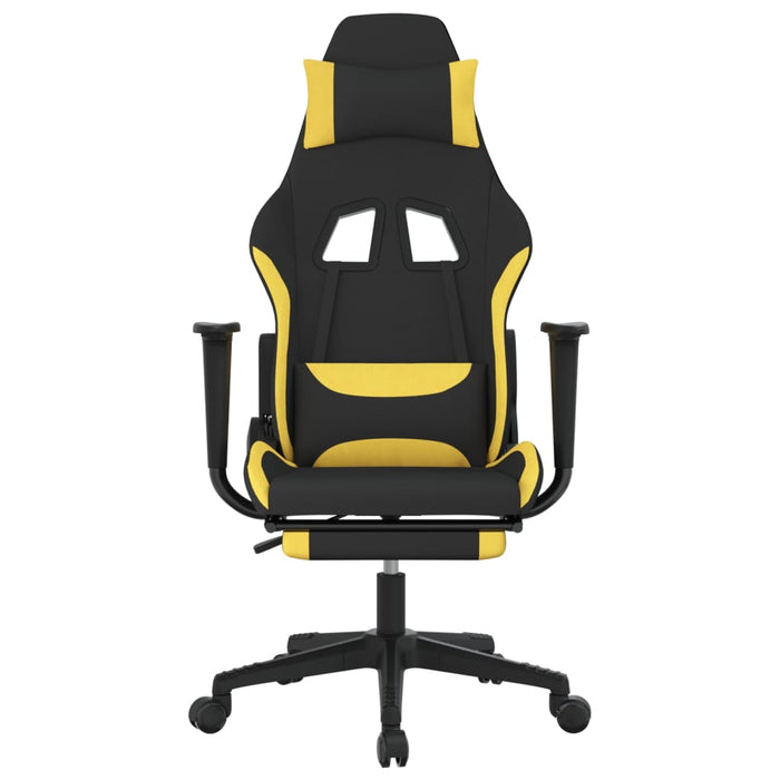 Scaun de gaming cu suport picioare, negru și galben, textil - WALTI WALTI