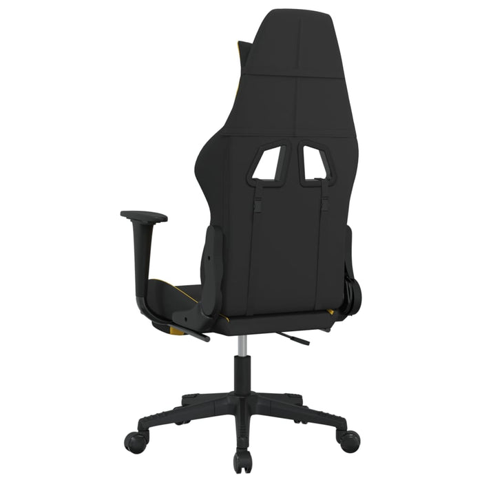 Scaun de gaming cu suport picioare, negru și galben, textil - WALTI WALTI